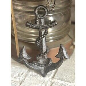Cast Iron Boat Anchor Wall Mount Double Hook Nautical Beach Coastal Decor